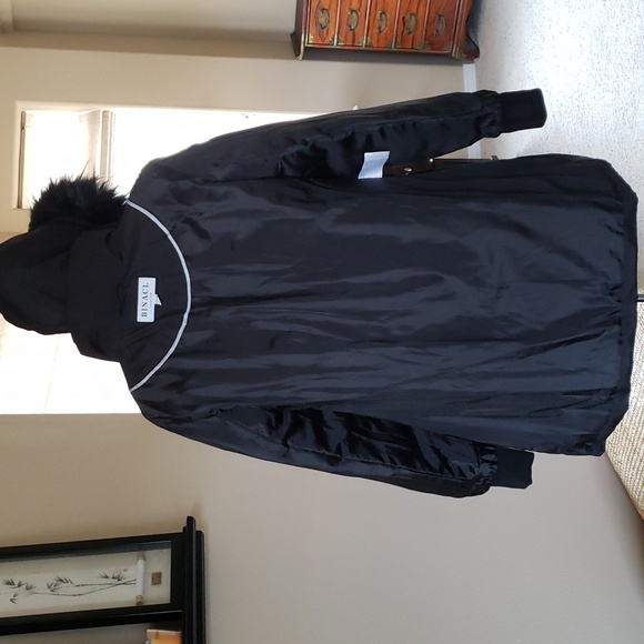 NWT BINACL Winter Parka Puffer Faux Fur Hooded Coat Jacket Warm Black Small - Picture 13 of 16
